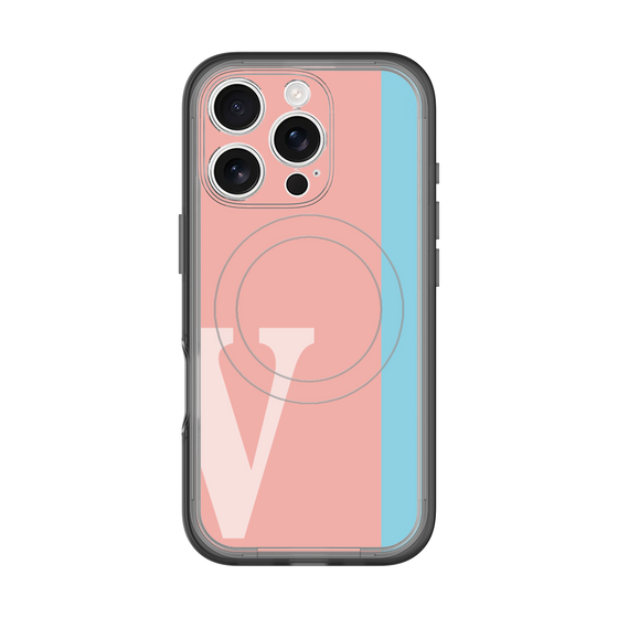 スリムプロテクションプレミアムケース with MagSafe［ オリジナル - initial color line - V pink ］