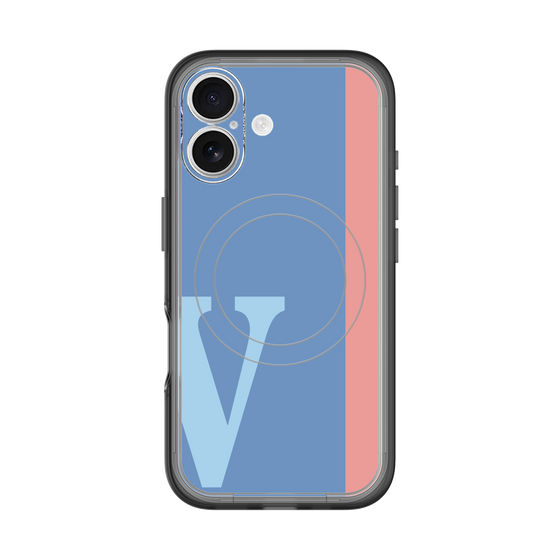 スリムプロテクションプレミアムケース with MagSafe［ オリジナル - initial color line - V blue ］