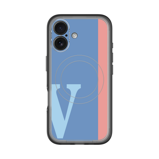 スリムプロテクションプレミアムケース with MagSafe［ オリジナル - initial color line - V blue ］