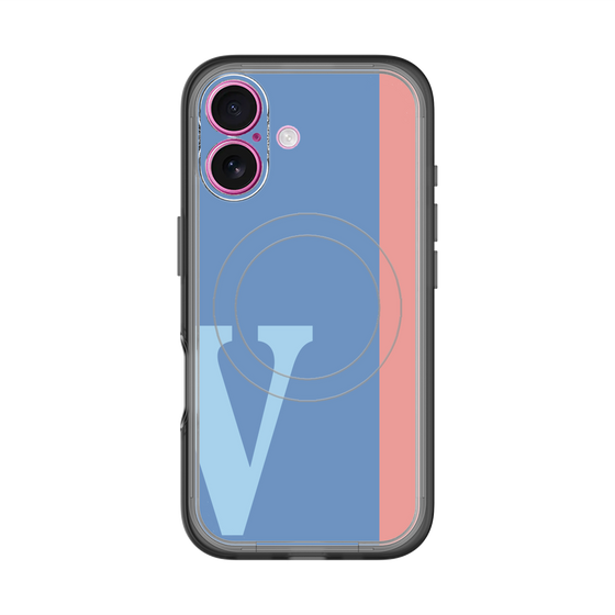 スリムプロテクションプレミアムケース with MagSafe［ オリジナル - initial color line - V blue ］