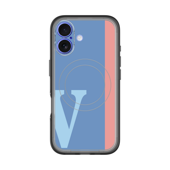 スリムプロテクションプレミアムケース with MagSafe［ オリジナル - initial color line - V blue ］