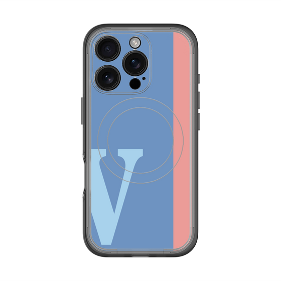 スリムプロテクションプレミアムケース with MagSafe［ オリジナル - initial color line - V blue ］