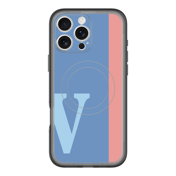 スリムプロテクションプレミアムケース with MagSafe［ オリジナル - initial color line - V blue ］