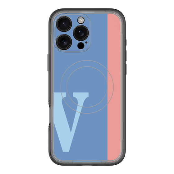 スリムプロテクションプレミアムケース with MagSafe［ オリジナル - initial color line - V blue ］