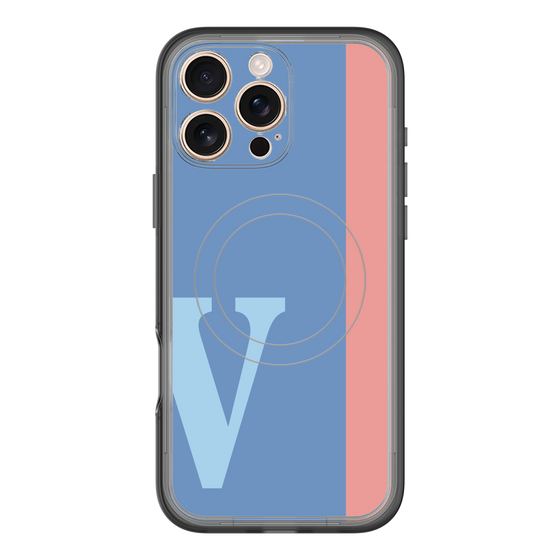 スリムプロテクションプレミアムケース with MagSafe［ オリジナル - initial color line - V blue ］