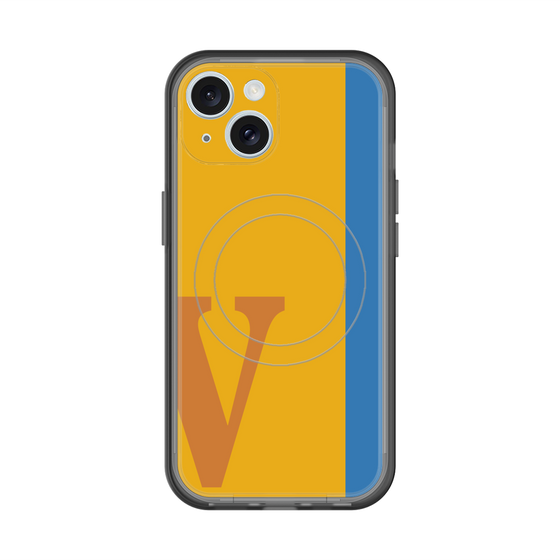 スリムプロテクションプレミアムケース with MagSafe［ オリジナル - initial color line - V orange ］
