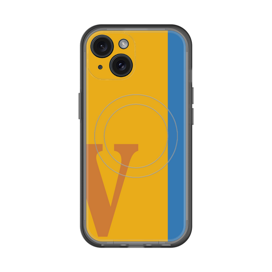 スリムプロテクションプレミアムケース with MagSafe［ オリジナル - initial color line - V orange ］