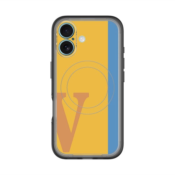 スリムプロテクションプレミアムケース with MagSafe［ オリジナル - initial color line - V orange ］