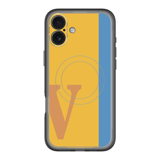 スリムプロテクションプレミアムケース with MagSafe［ オリジナル - initial color line - V orange ］
