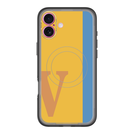 スリムプロテクションプレミアムケース with MagSafe［ オリジナル - initial color line - V orange ］
