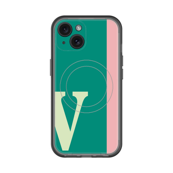 スリムプロテクションプレミアムケース with MagSafe［ オリジナル - initial color line - V green ］