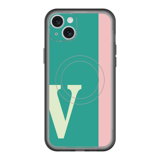 スリムプロテクションプレミアムケース with MagSafe［ オリジナル - initial color line - V green ］