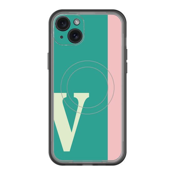 スリムプロテクションプレミアムケース with MagSafe［ オリジナル - initial color line - V green ］