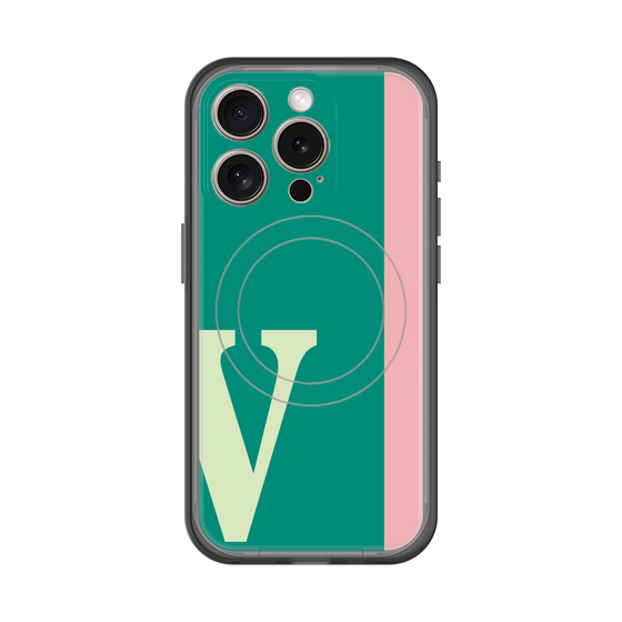 スリムプロテクションプレミアムケース with MagSafe［ オリジナル - initial color line - V green ］