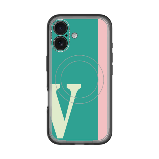 スリムプロテクションプレミアムケース with MagSafe［ オリジナル - initial color line - V green ］