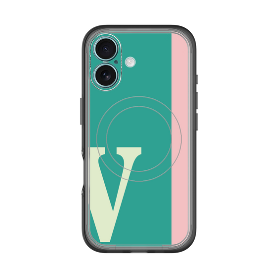 スリムプロテクションプレミアムケース with MagSafe［ オリジナル - initial color line - V green ］