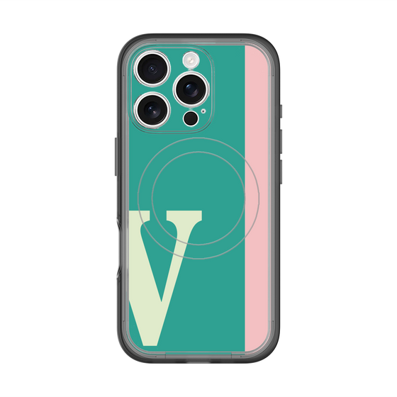 スリムプロテクションプレミアムケース with MagSafe［ オリジナル - initial color line - V green ］
