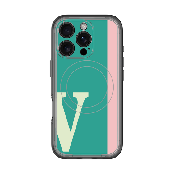 スリムプロテクションプレミアムケース with MagSafe［ オリジナル - initial color line - V green ］