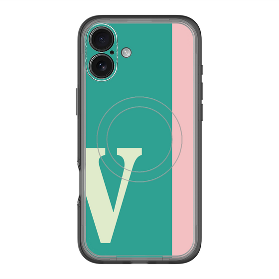 スリムプロテクションプレミアムケース with MagSafe［ オリジナル - initial color line - V green ］