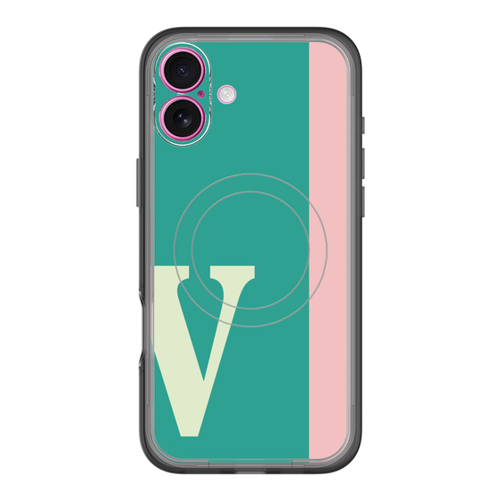 スリムプロテクションプレミアムケース with MagSafe［ オリジナル - initial color line - V green ］