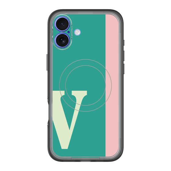 スリムプロテクションプレミアムケース with MagSafe［ オリジナル - initial color line - V green ］