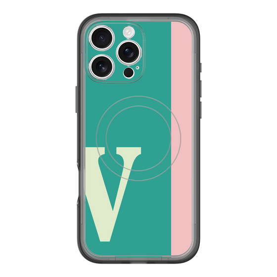 スリムプロテクションプレミアムケース with MagSafe［ オリジナル - initial color line - V green ］