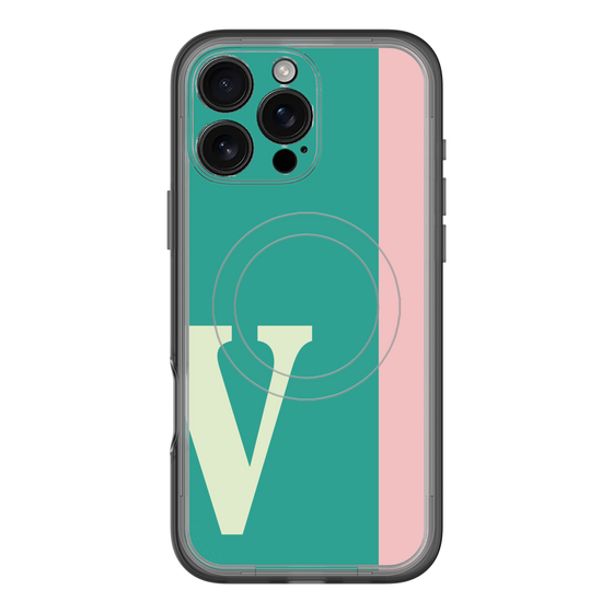 スリムプロテクションプレミアムケース with MagSafe［ オリジナル - initial color line - V green ］