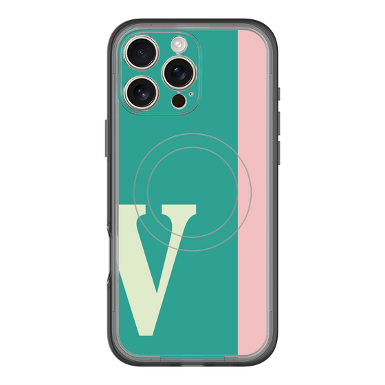 スリムプロテクションプレミアムケース with MagSafe［ オリジナル - initial color line - V green ］