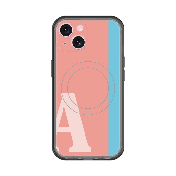 スリムプロテクションプレミアムケース with MagSafe［ オリジナル - initial color line - A pink ］