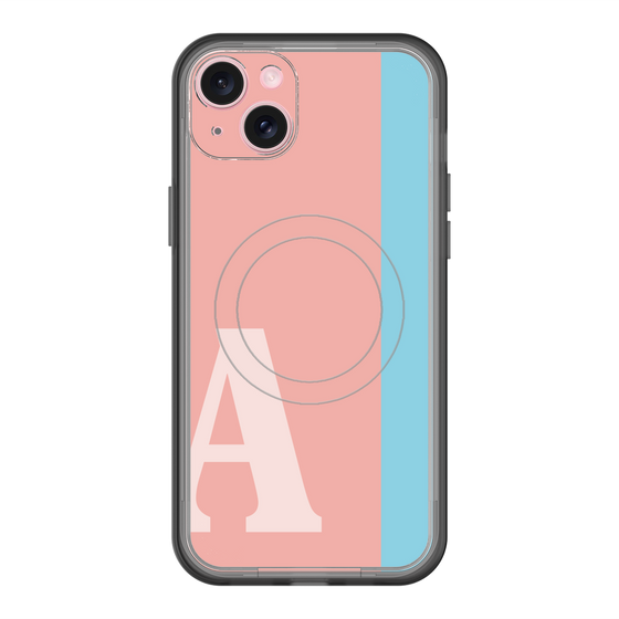 スリムプロテクションプレミアムケース with MagSafe［ オリジナル - initial color line - A pink ］