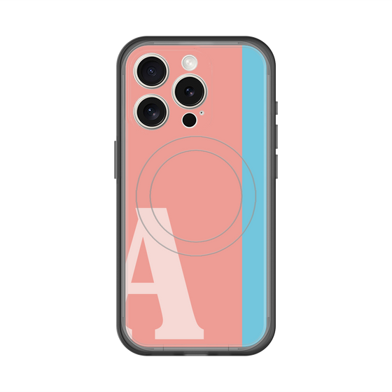 スリムプロテクションプレミアムケース with MagSafe［ オリジナル - initial color line - A pink ］