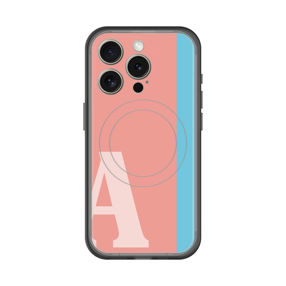 スリムプロテクションプレミアムケース with MagSafe［ オリジナル - initial color line - A pink ］