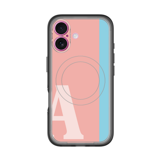 スリムプロテクションプレミアムケース with MagSafe［ オリジナル - initial color line - A pink ］