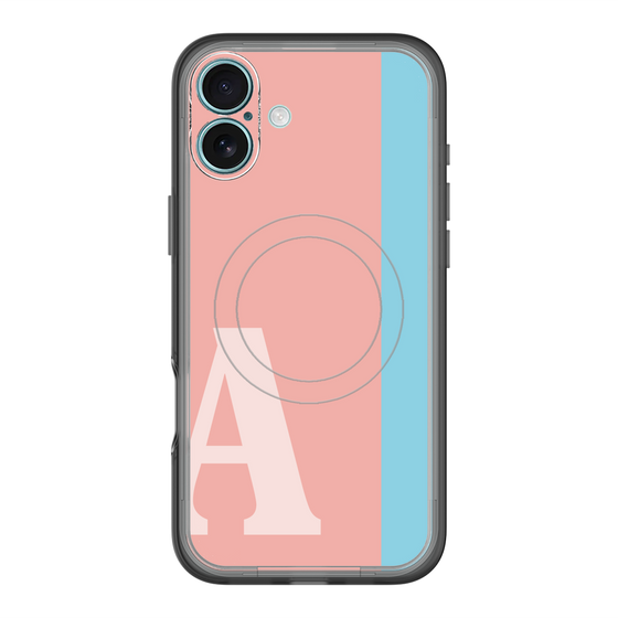 スリムプロテクションプレミアムケース with MagSafe［ オリジナル - initial color line - A pink ］