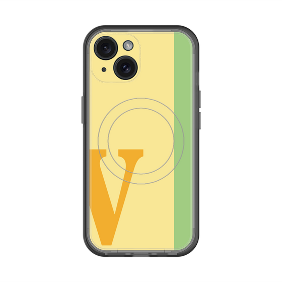 スリムプロテクションプレミアムケース with MagSafe［ オリジナル - initial color line - V yellow ］