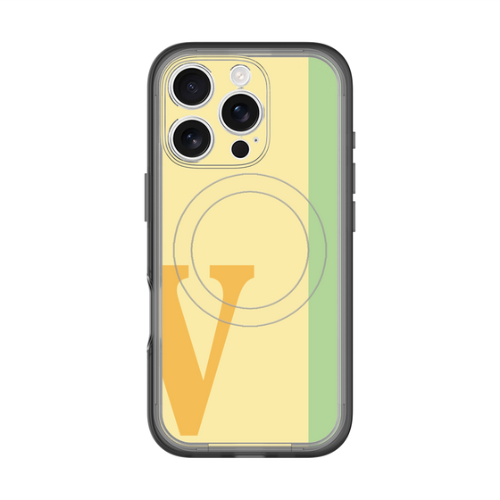 スリムプロテクションプレミアムケース with MagSafe［ オリジナル - initial color line - V yellow ］
