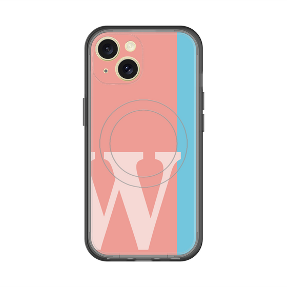 スリムプロテクションプレミアムケース with MagSafe［ オリジナル - initial color line - W pink ］