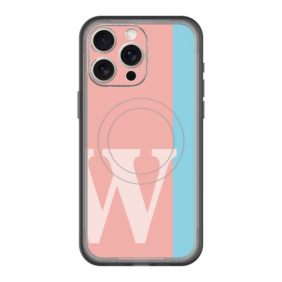 スリムプロテクションプレミアムケース with MagSafe［ オリジナル - initial color line - W pink ］