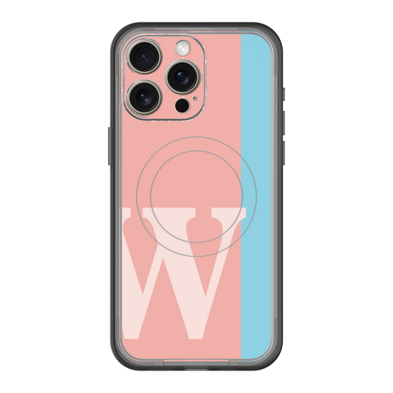 スリムプロテクションプレミアムケース with MagSafe［ オリジナル - initial color line - W pink ］