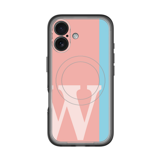 スリムプロテクションプレミアムケース with MagSafe［ オリジナル - initial color line - W pink ］