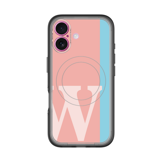 スリムプロテクションプレミアムケース with MagSafe［ オリジナル - initial color line - W pink ］