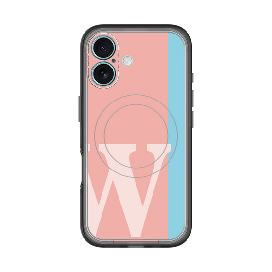 スリムプロテクションプレミアムケース with MagSafe［ オリジナル - initial color line - W pink ］