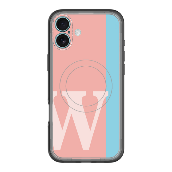 スリムプロテクションプレミアムケース with MagSafe［ オリジナル - initial color line - W pink ］
