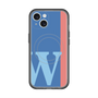 スリムプロテクションプレミアムケース with MagSafe［ オリジナル - initial color line - W blue ］