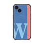 スリムプロテクションプレミアムケース with MagSafe［ オリジナル - initial color line - W blue ］