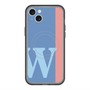 スリムプロテクションプレミアムケース with MagSafe［ オリジナル - initial color line - W blue ］