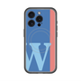スリムプロテクションプレミアムケース with MagSafe［ オリジナル - initial color line - W blue ］
