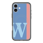 スリムプロテクションプレミアムケース with MagSafe［ オリジナル - initial color line - W blue ］