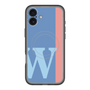 スリムプロテクションプレミアムケース with MagSafe［ オリジナル - initial color line - W blue ］