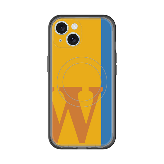 スリムプロテクションプレミアムケース with MagSafe［ オリジナル - initial color line - W orange ］